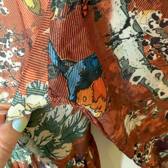 Hemant & Nandita Anthropologie Zeri Floral Peasant Midi Dress size 16 - Picture 9 of 9